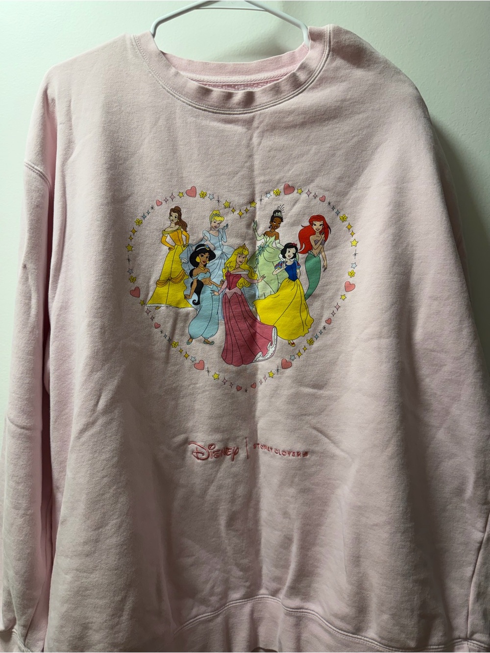 Stoney Clover Lane Disney Princess Pink Crewneck Sweatshirt L/XL EUC